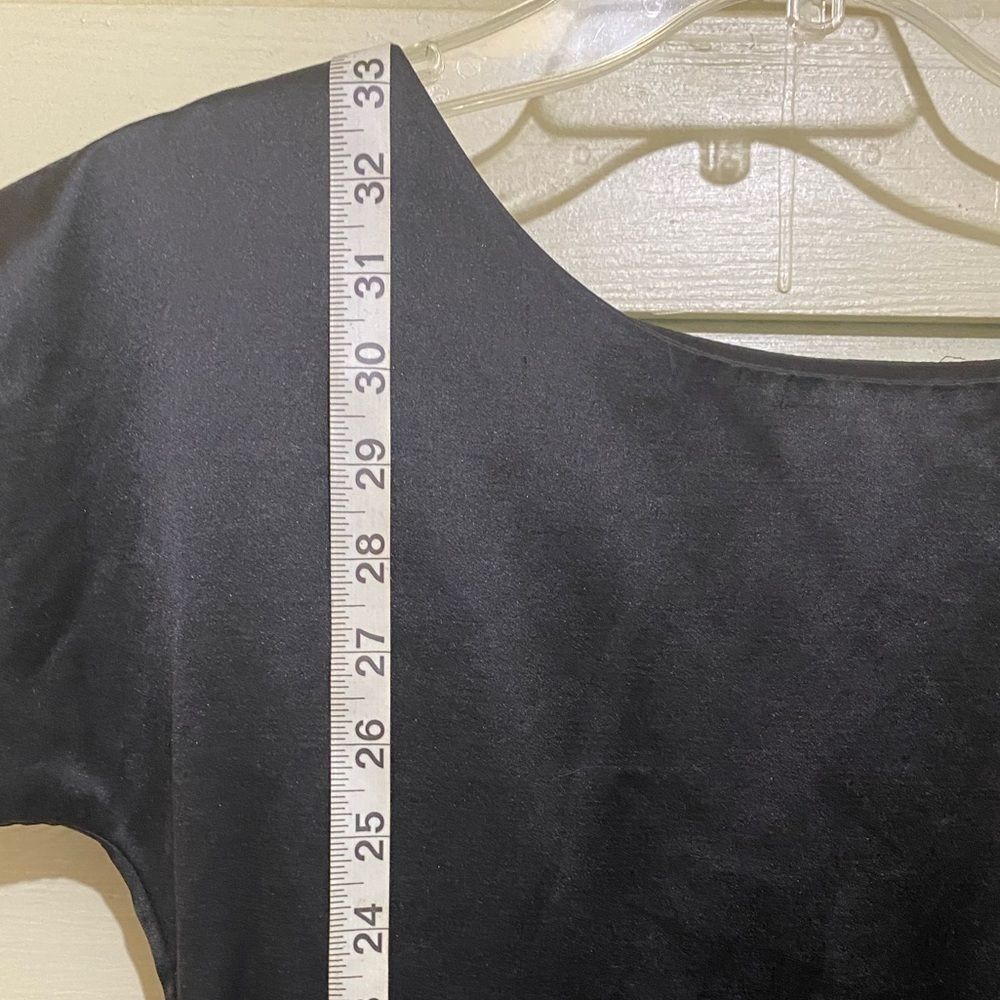 Kate Spade Black Satin Tie Back Mini Dress Cap Sleeve Silk Lined Elegant Minimal - Picture 14 of 16